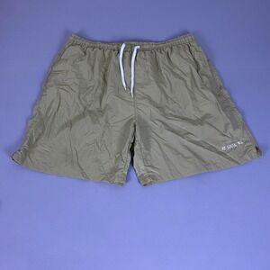 Castaways Swim Trunks Men's 2XL St Lucia Embroidered Nylon  Khaki Tan Mesh Lined